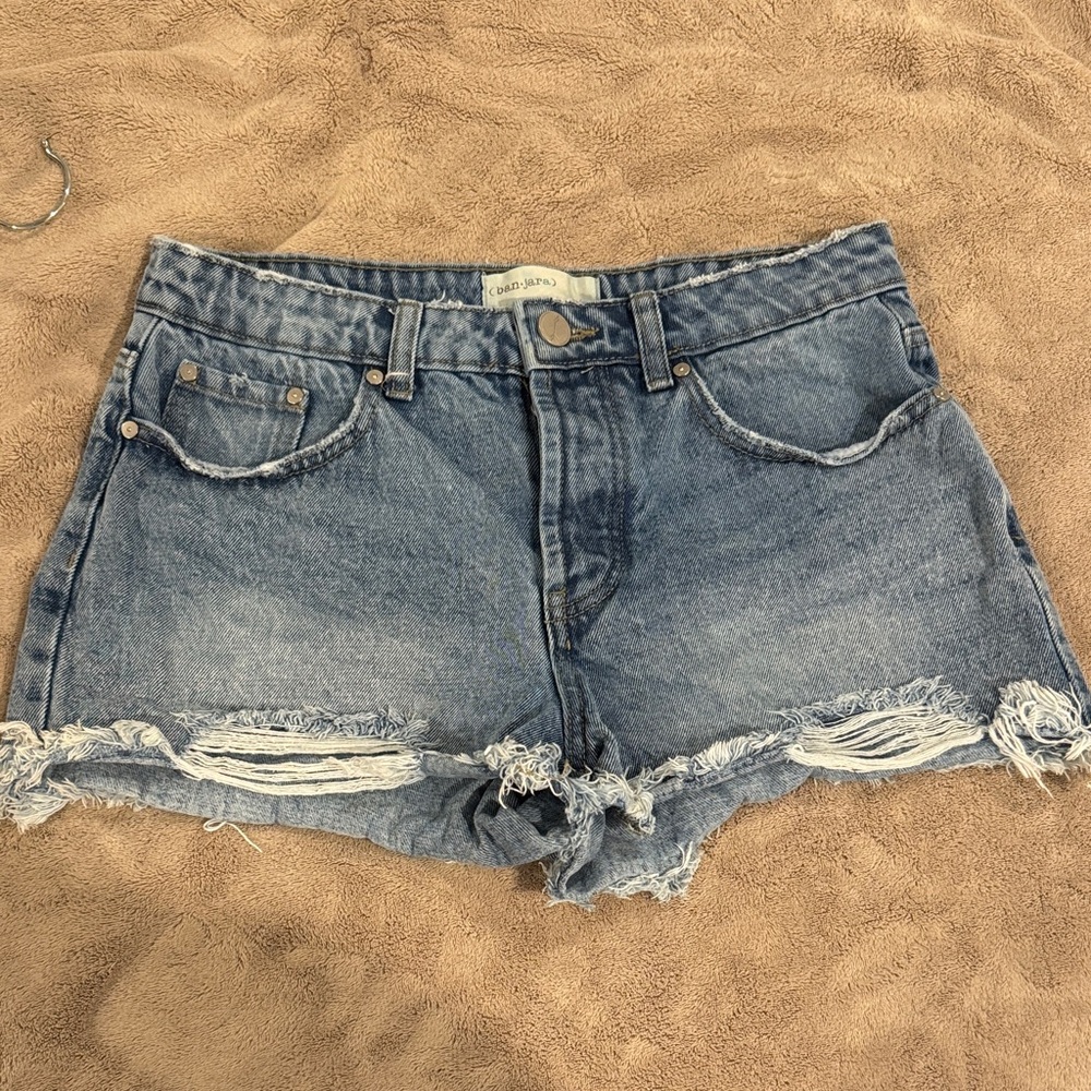Size 27 Casual Blue Distressed Jean Shorts
